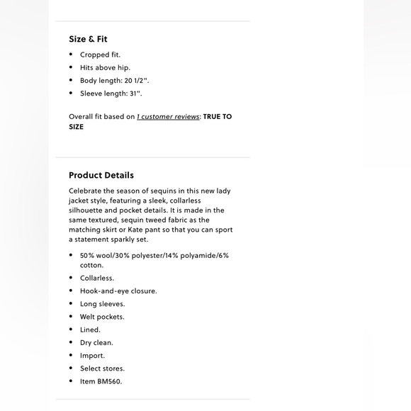 J crew collection black sequin tweed crop lady jacket wool blend blazer size 16 - Picture 5 of 7